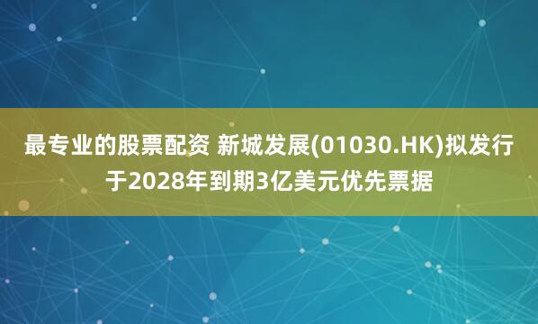 最专业的股票配资 新城发展(01030.HK)拟发行于2028年到期3亿美元优先票据